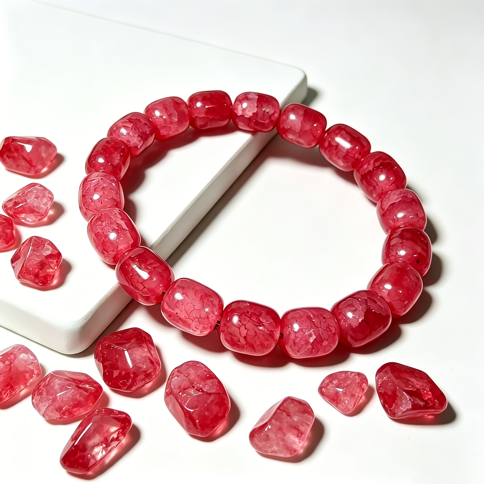 Garnet Bracelet, Vibrant Stone for Good Luck, Ideal Gift